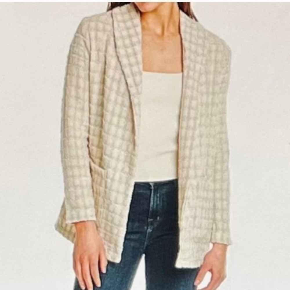 NWT BB Dakota Steve Madden Ivory Tweed Open Front Blazer XS - Picture 1 of 6
